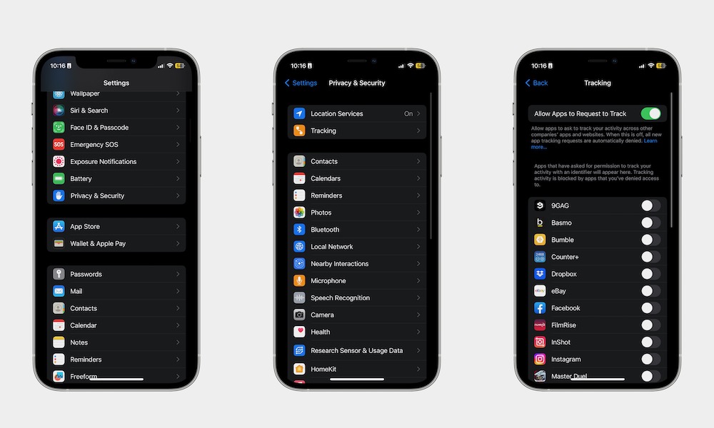 Allow Permissions from apps iPhone