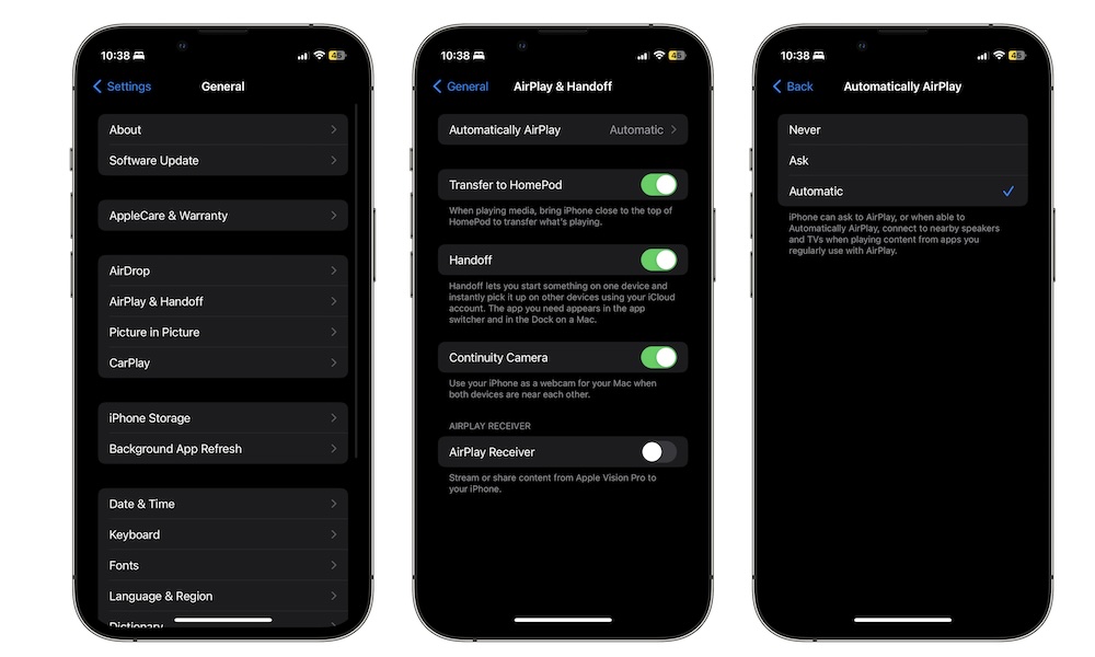 Automatic Airplay Settings iPhone